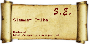Slemmer Erika névjegykártya